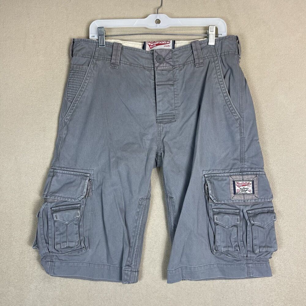Superdry Shorts Mens‎ Small Gray Relaxed Canvas Cargo Short Casual Work Adult